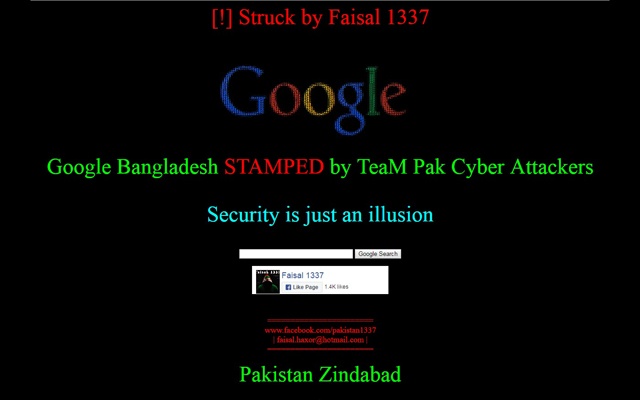 Pakistani hackers take down Google, Bangladesh Pakistani hackers take down Google, Bangladesh