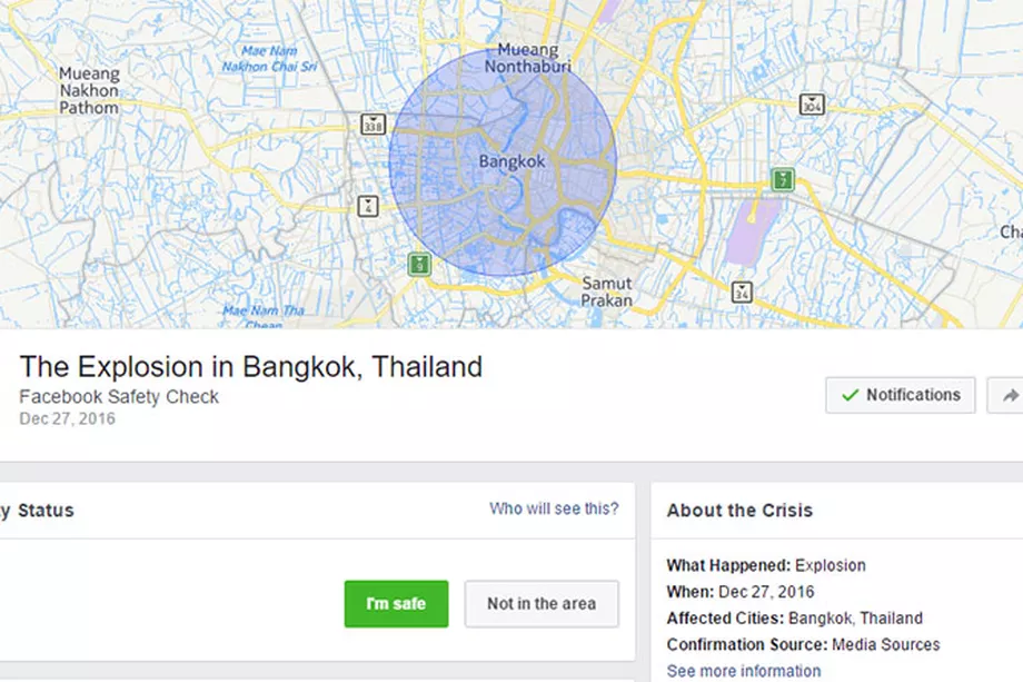 Facebook Activated Security Check based on Fake News in Bangkok