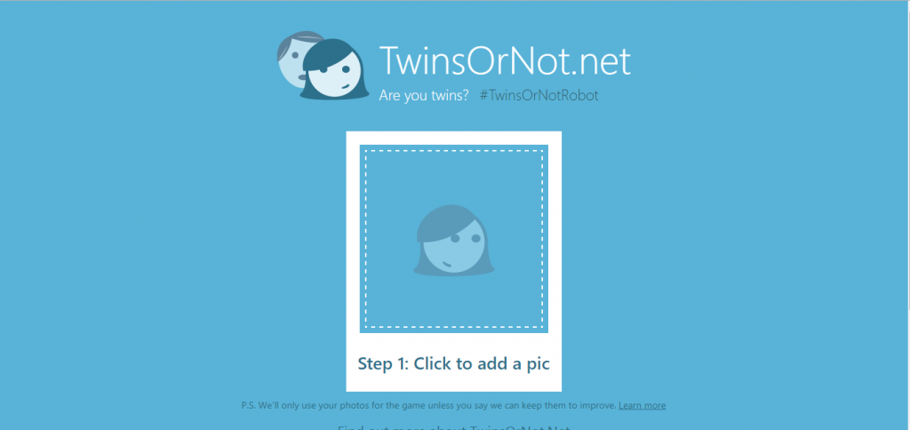 Find out similar face to yours on twinsornot by Microsoft